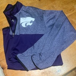 K-State quarter-zip with front pockets